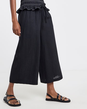 Black Linen Culotte