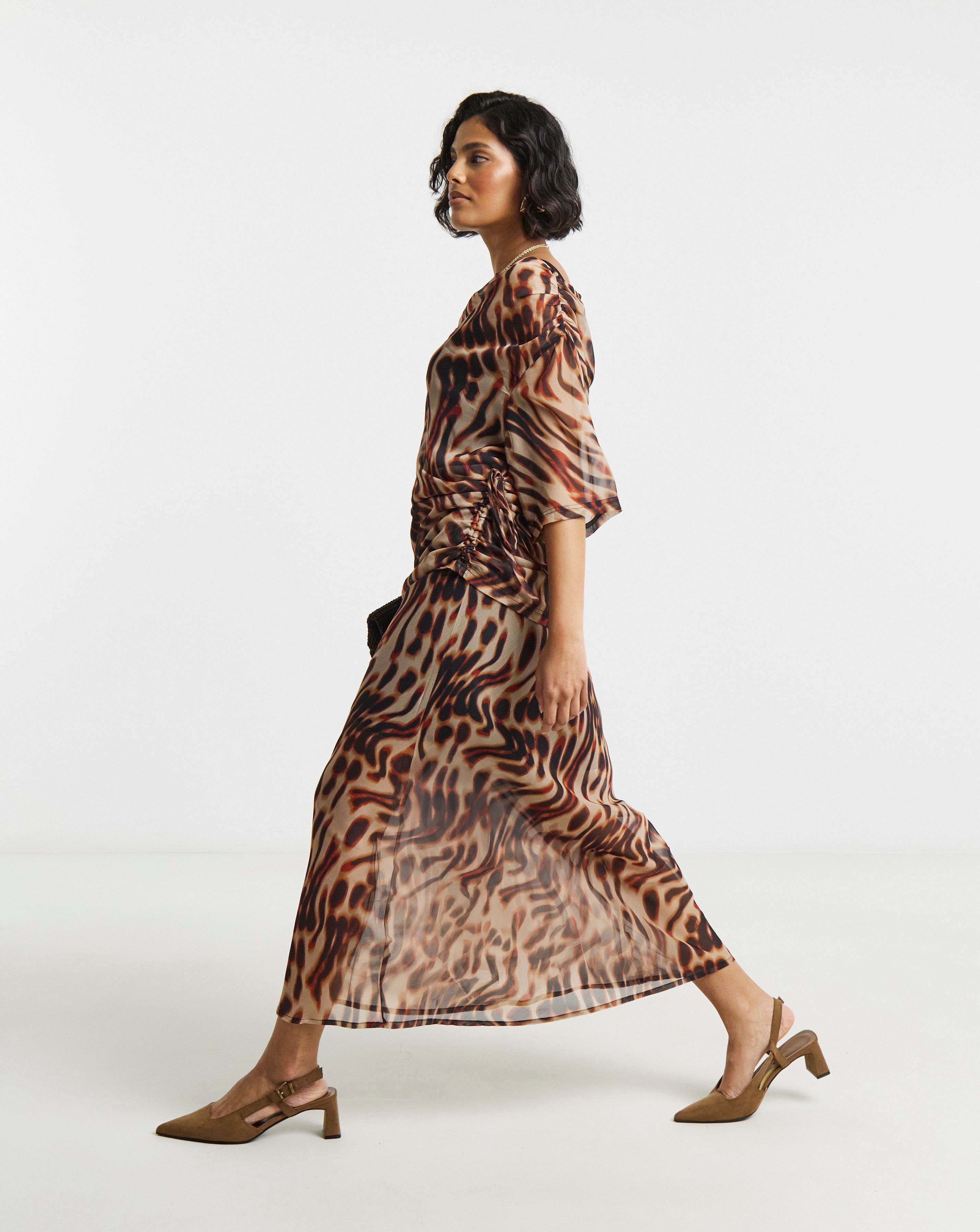 New In - Animal Chiffon Maxi Skirt