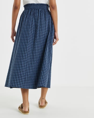 Simply Be Blue Gingham Midaxi Skirt Co-ord