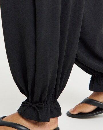 SIMPLY BE BLACK TIE CUFF DETAIL BALLOON TROUSER
