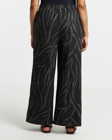 Simply Be Khaki Zebra Textured Jersey Wide Leg Trouser