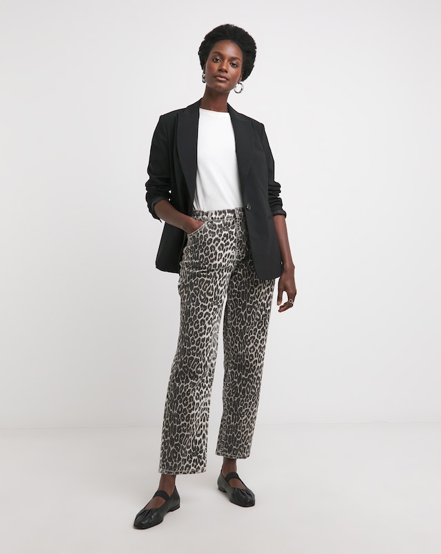 Stretch Poplin Single Breasted Blazer