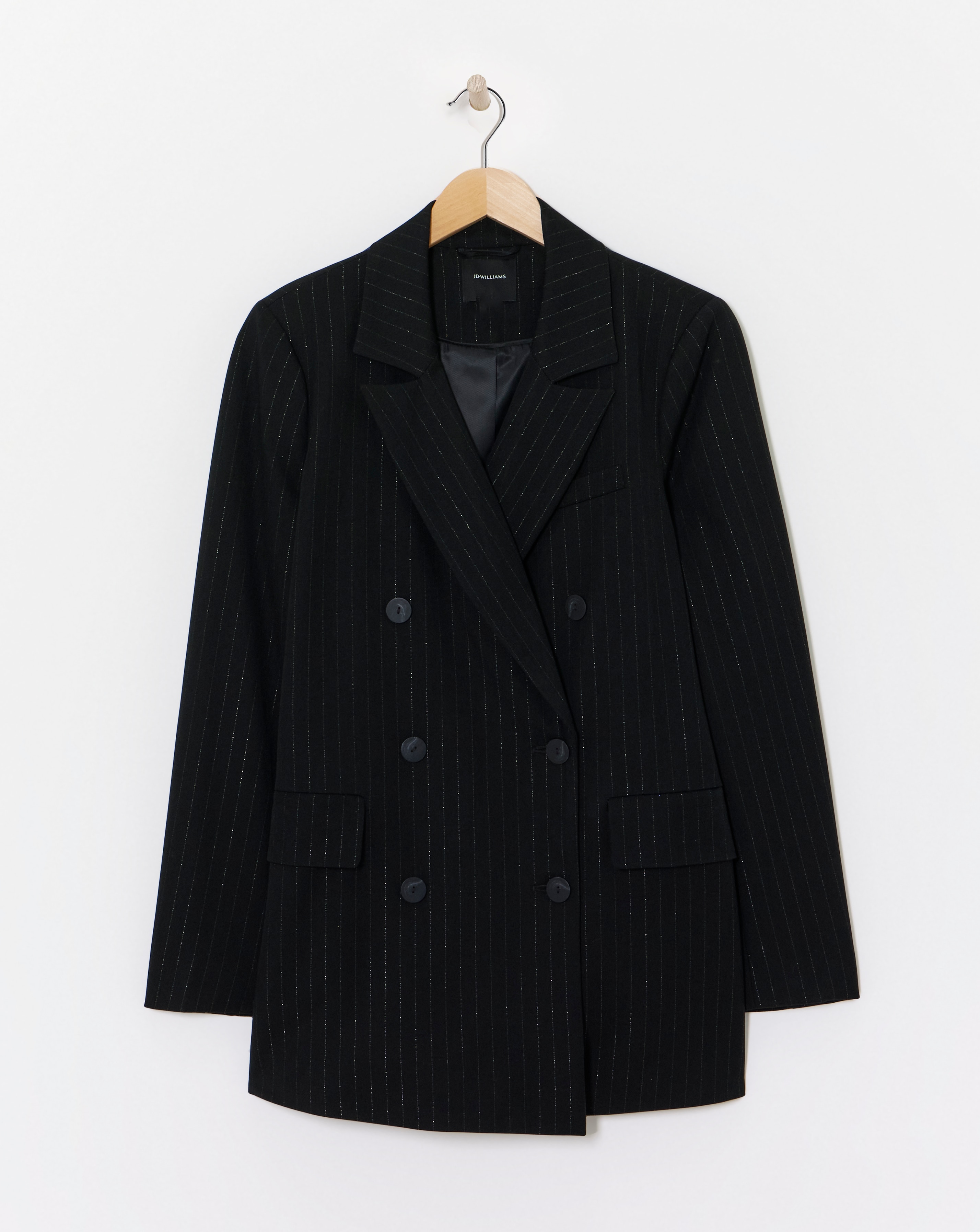 Metallic Thread Double Breasted Blazer