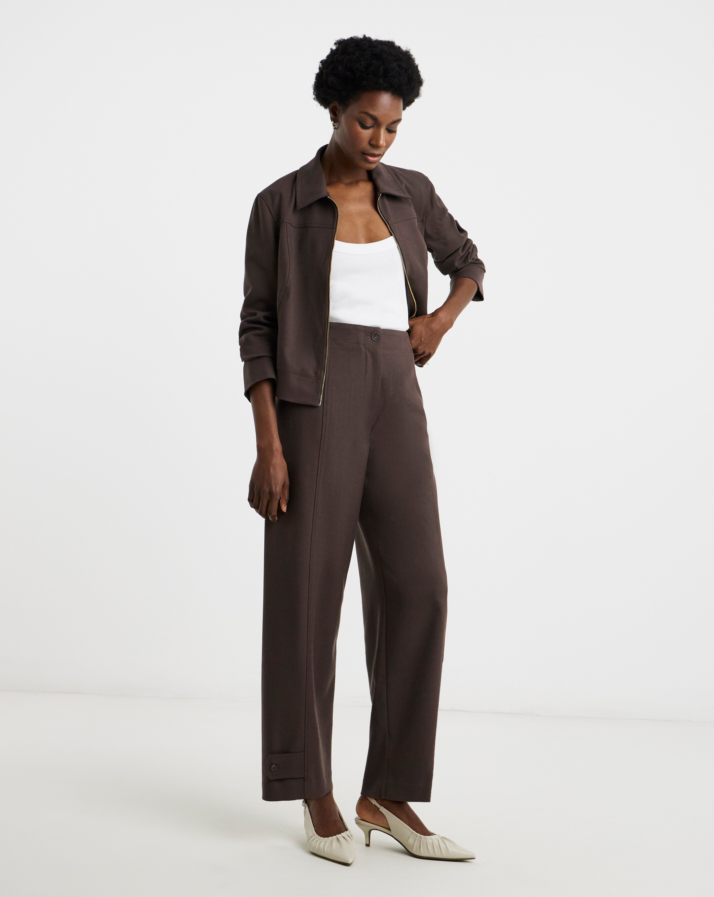 Zip Front Herringbone Jacket | JD Williams