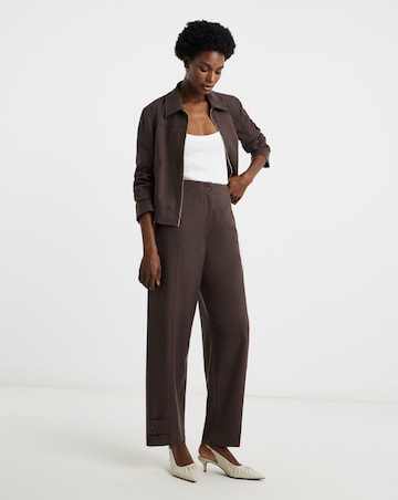 Zip Front Herringbone Jacket