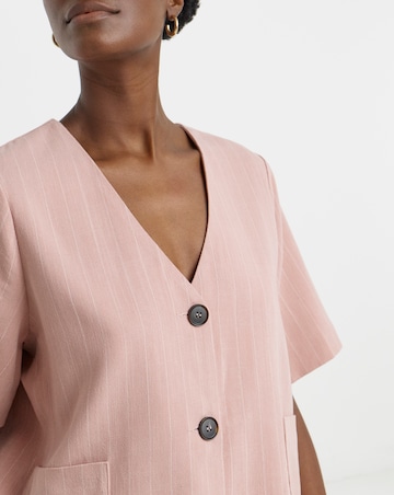 LINEN MIX STRIPE JACKET