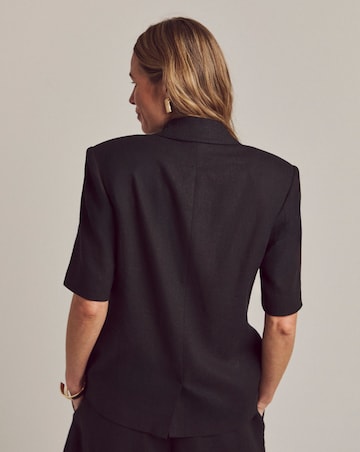 LINEN MIX HALF SLEEVE BLAZER