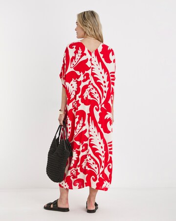 Textured Crinkle Kaftan Midi Dress