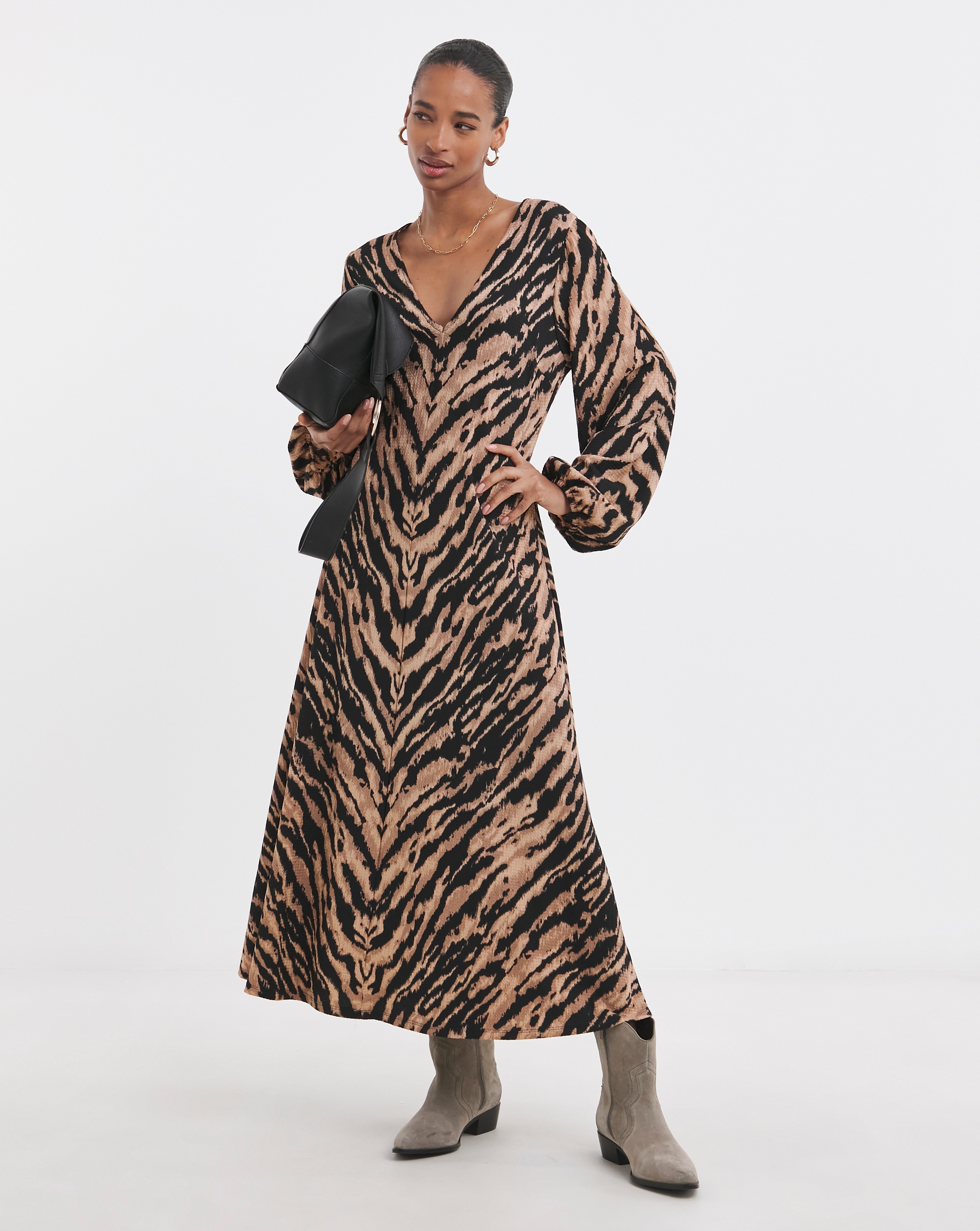 Textured Jersey Seam Maxi Dress