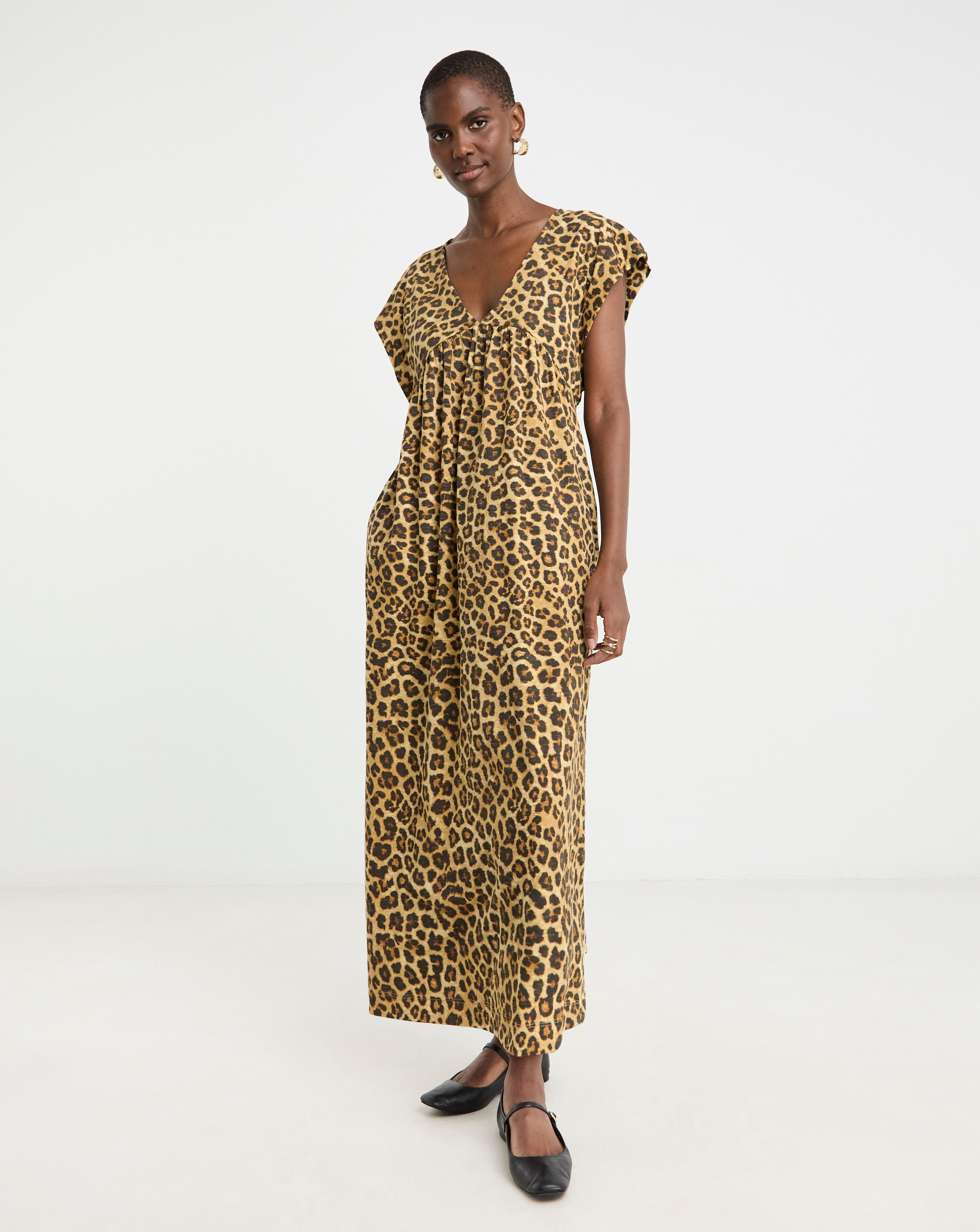 Pure Cotton Grown On Sleeve Maxi Dress