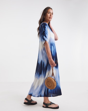 Crinkle Kaftan Overhead Midi Dress