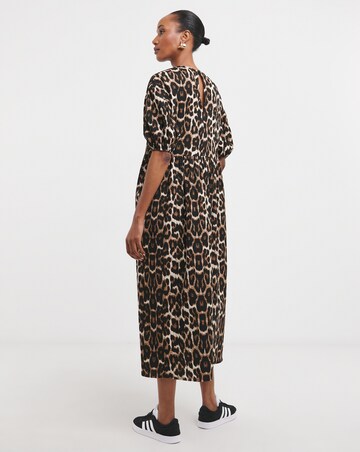 Leopard Print Smock Dress