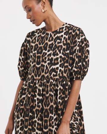 Leopard Print Smock Dress