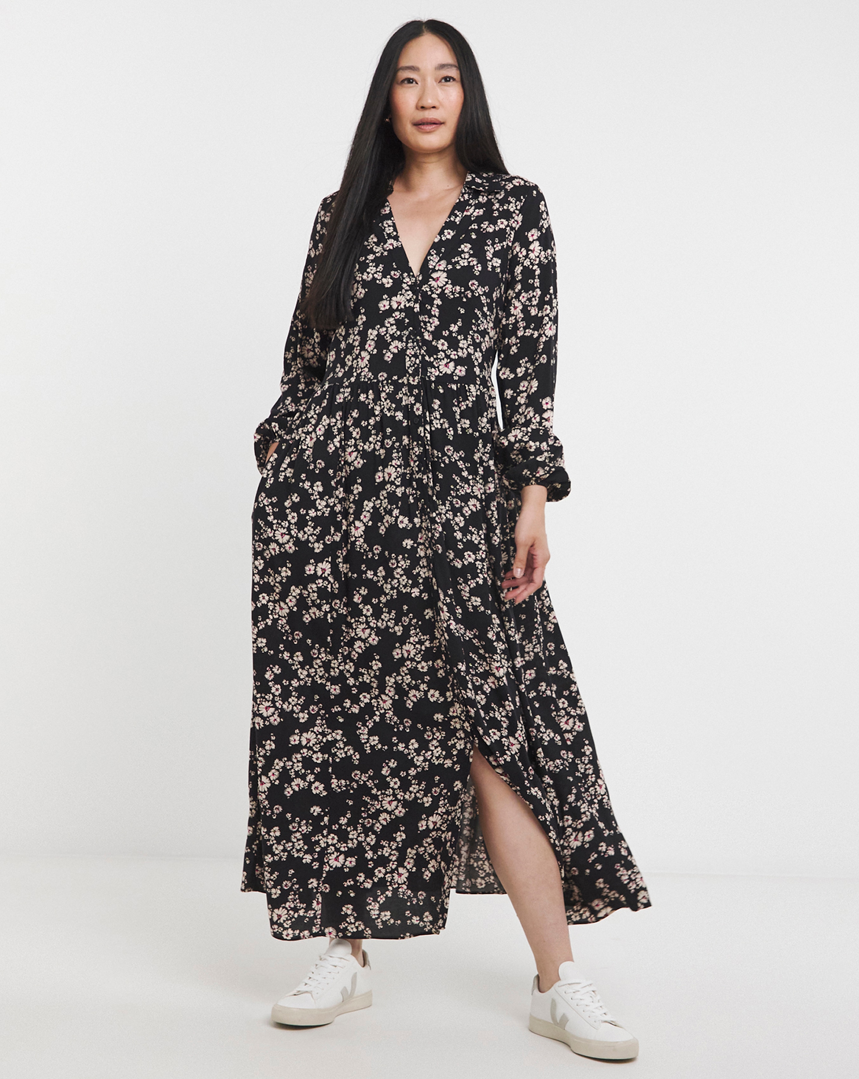 Printed Smock Shirt Dress