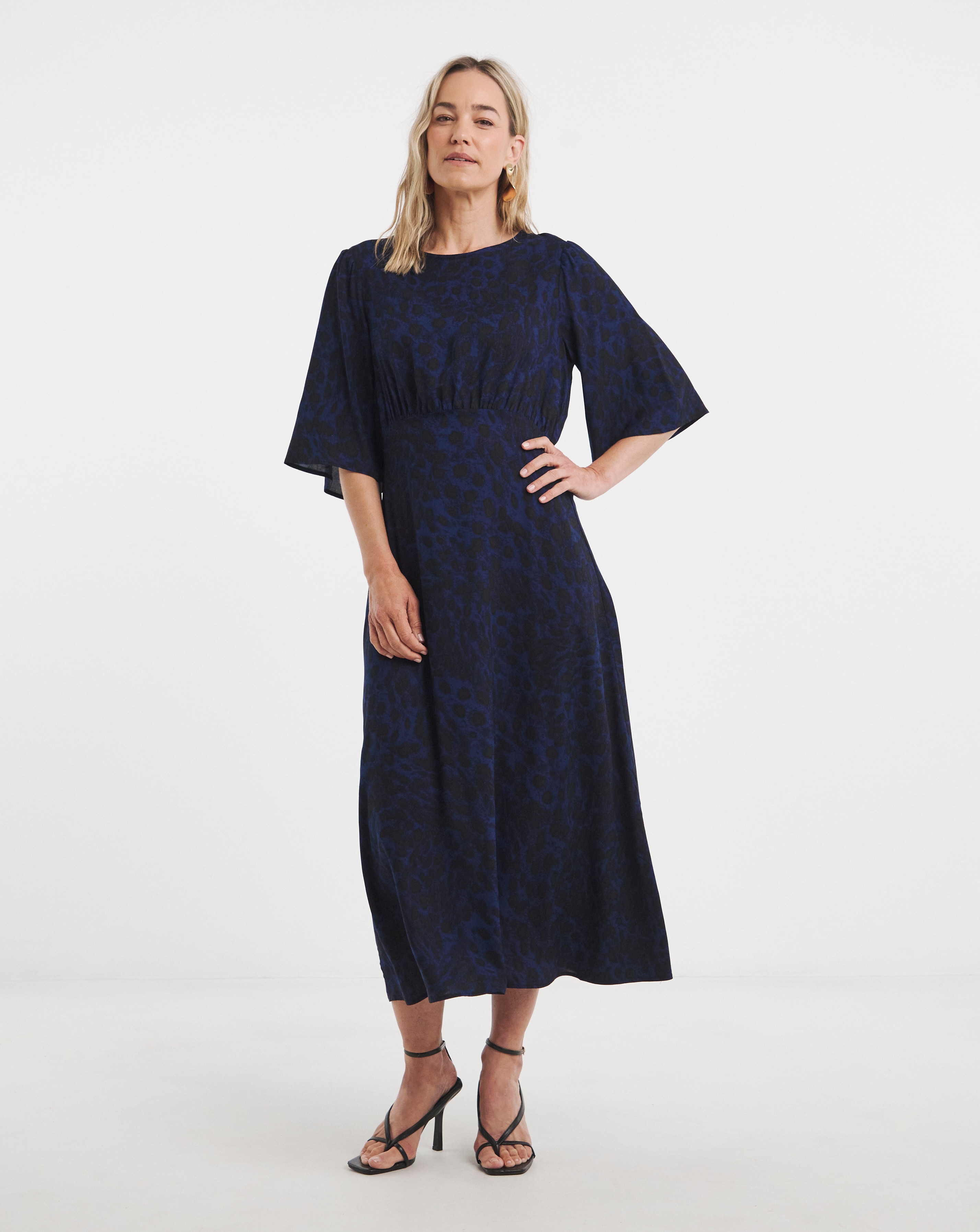 Half Angel Sleeve Tea Dress