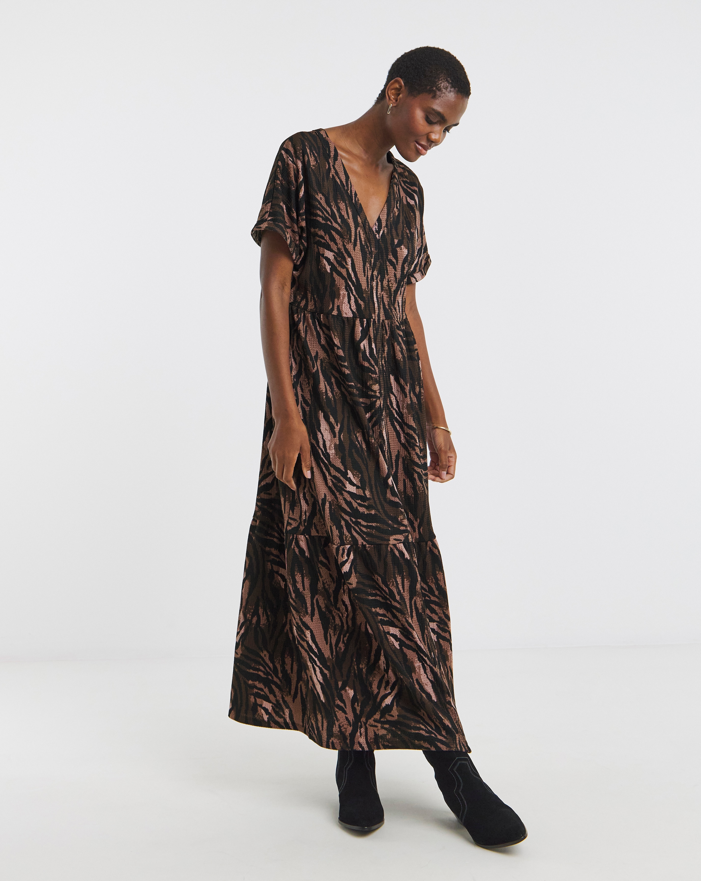 Textured Jersey Smock Dress