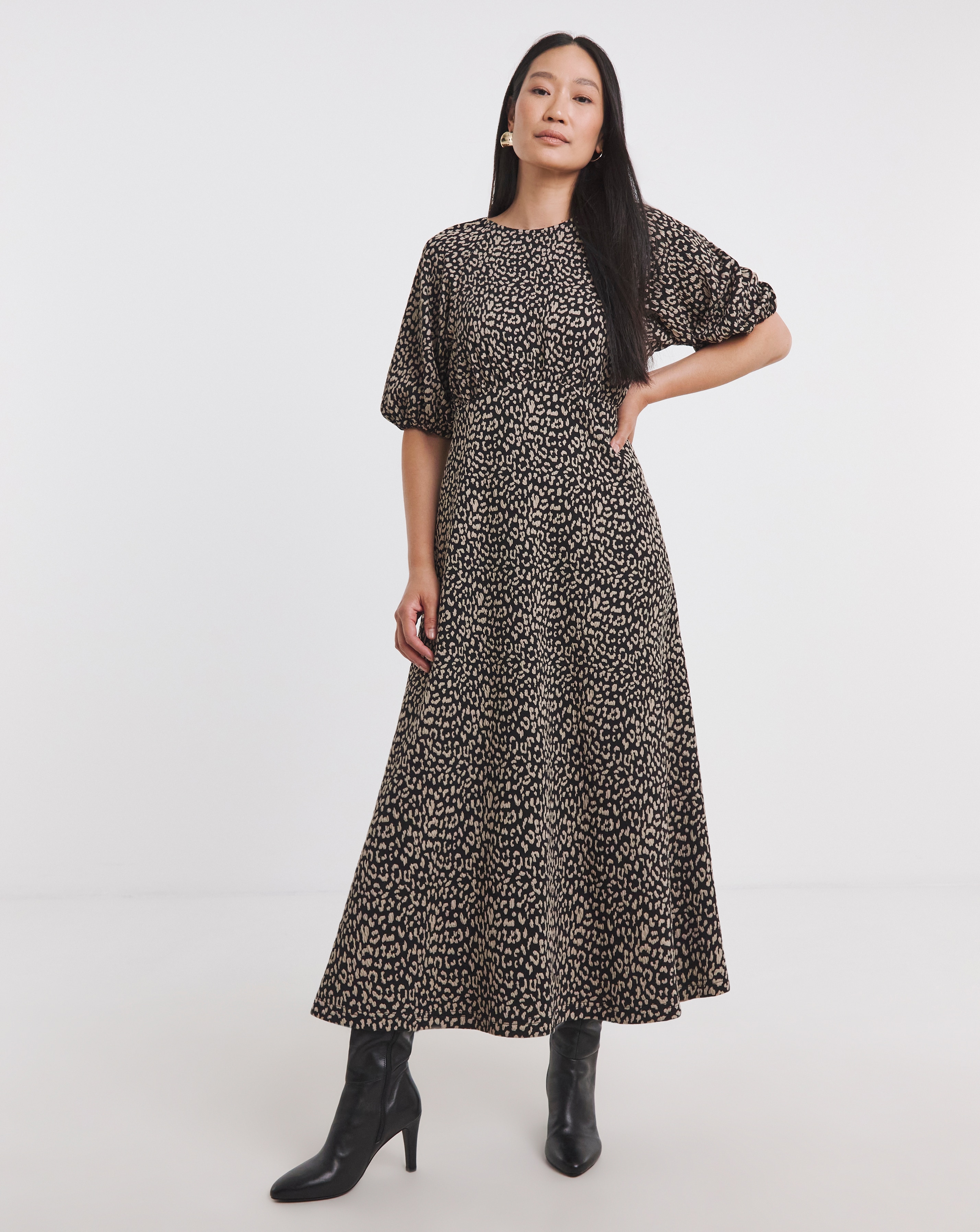 Bow Back Jacquard Tea Dress