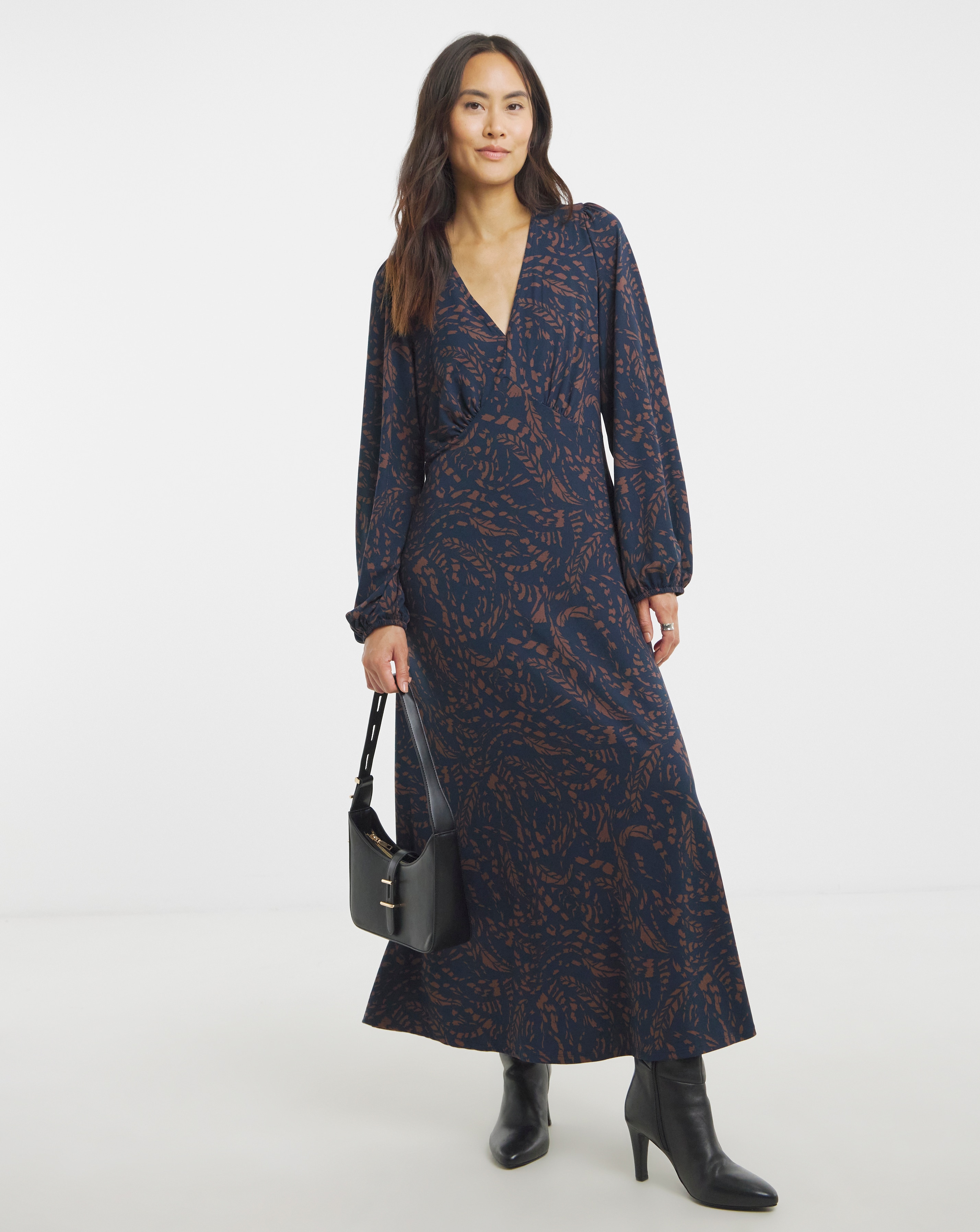 Soft Touch V Neck Tea Dress