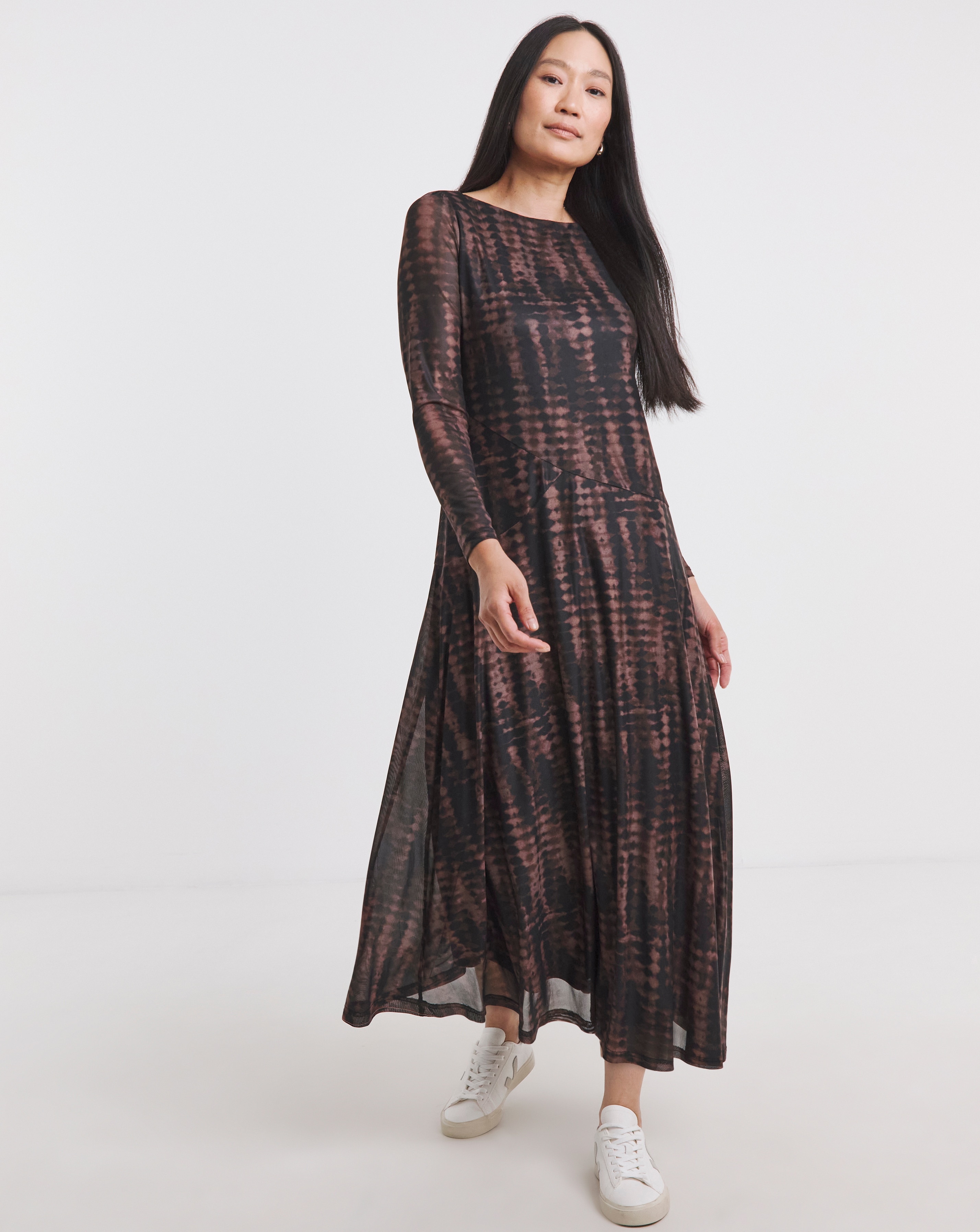 Mesh Seam Detail Care Free Dress