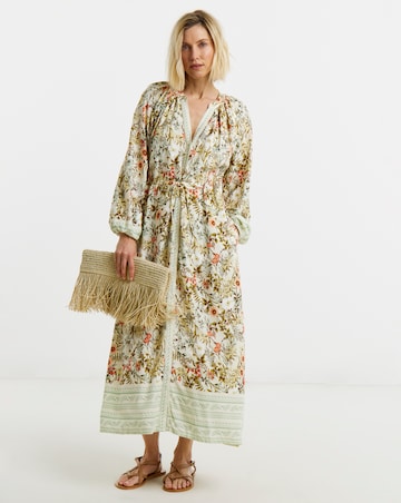 Border Print Spun Dress