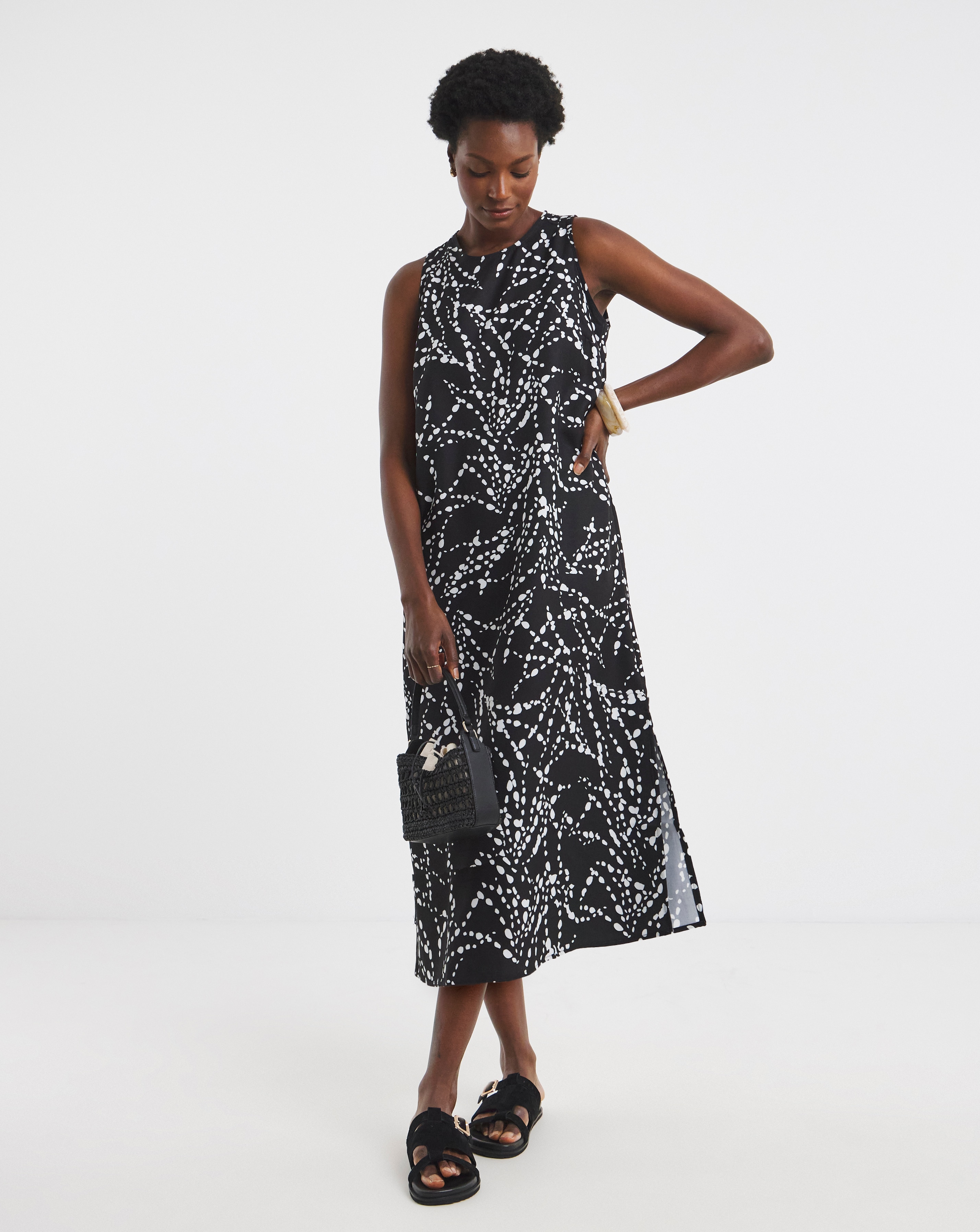 Printed Midi Shift Dress