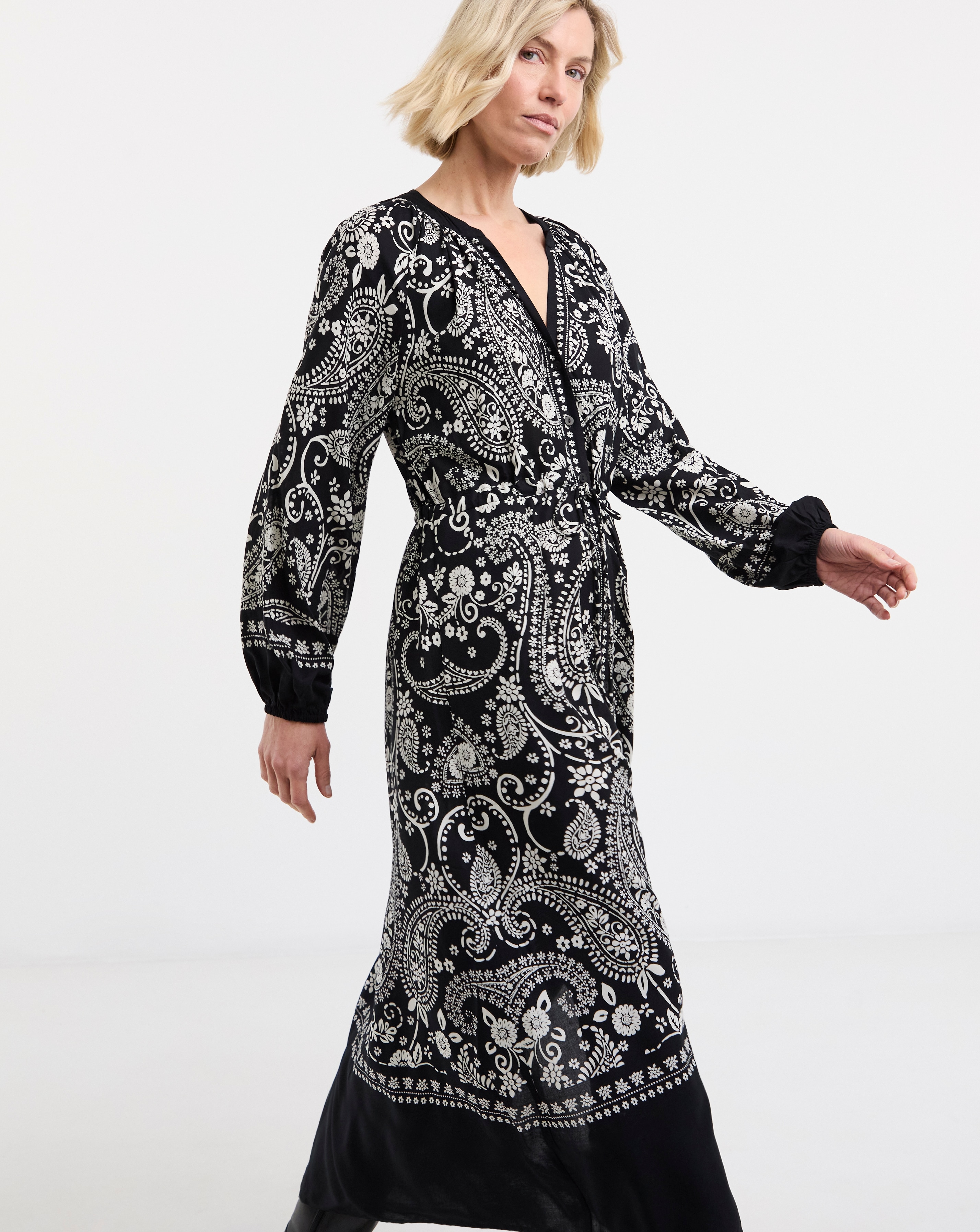 New In - Border Print Spun Dress