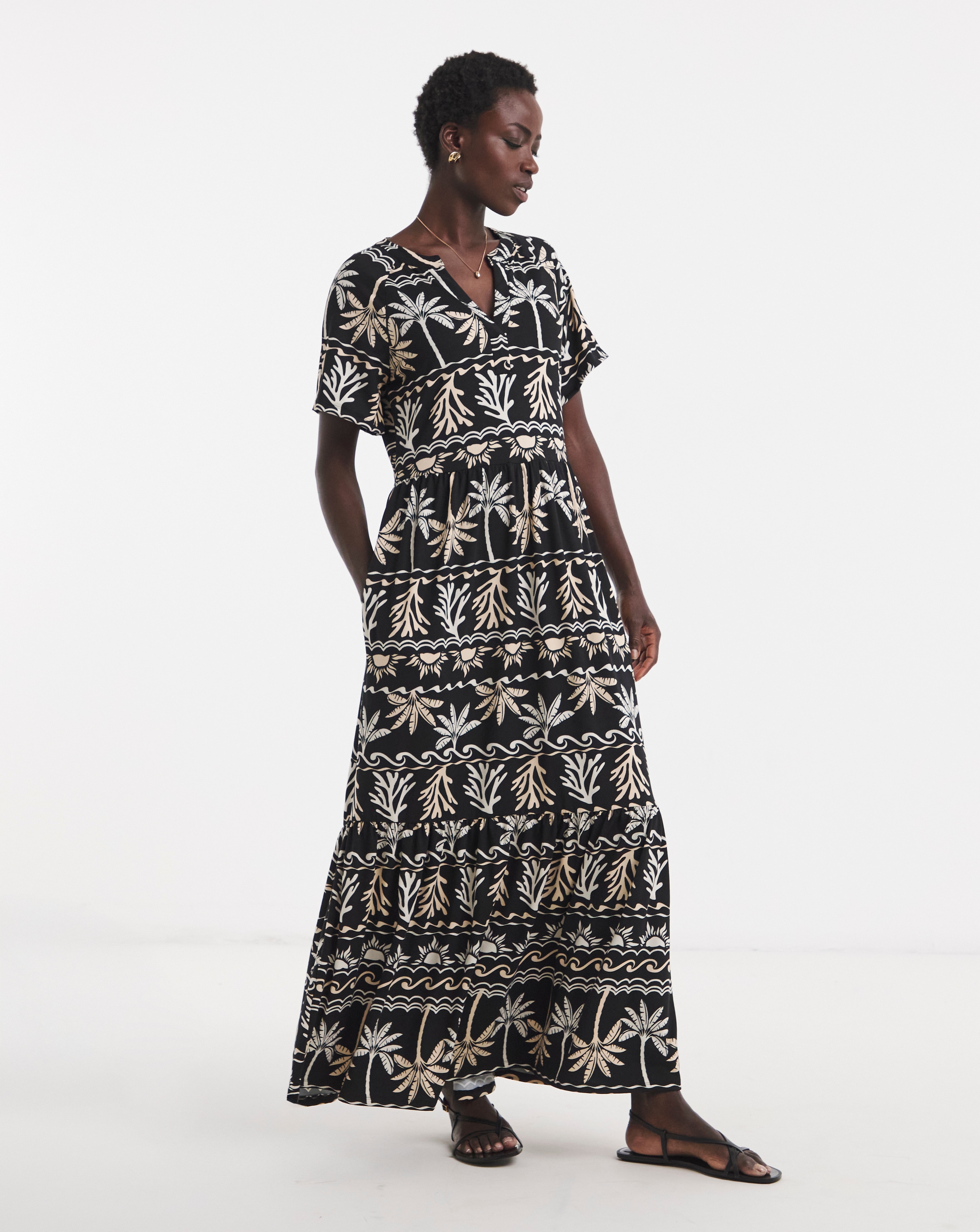 New In - Soft Touch Notch Neck Maxi Dress