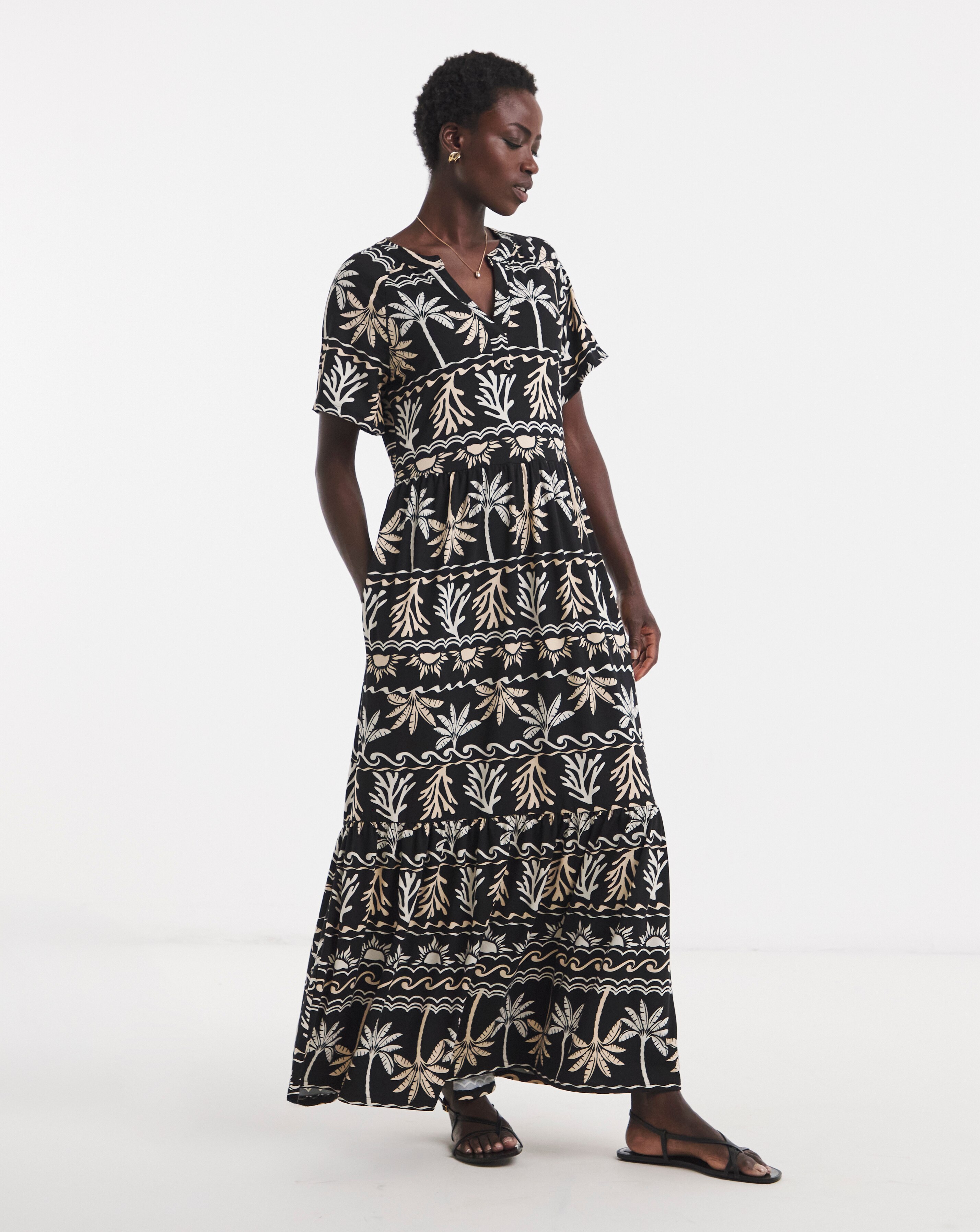 Soft Touch Notch Neck Maxi Dress