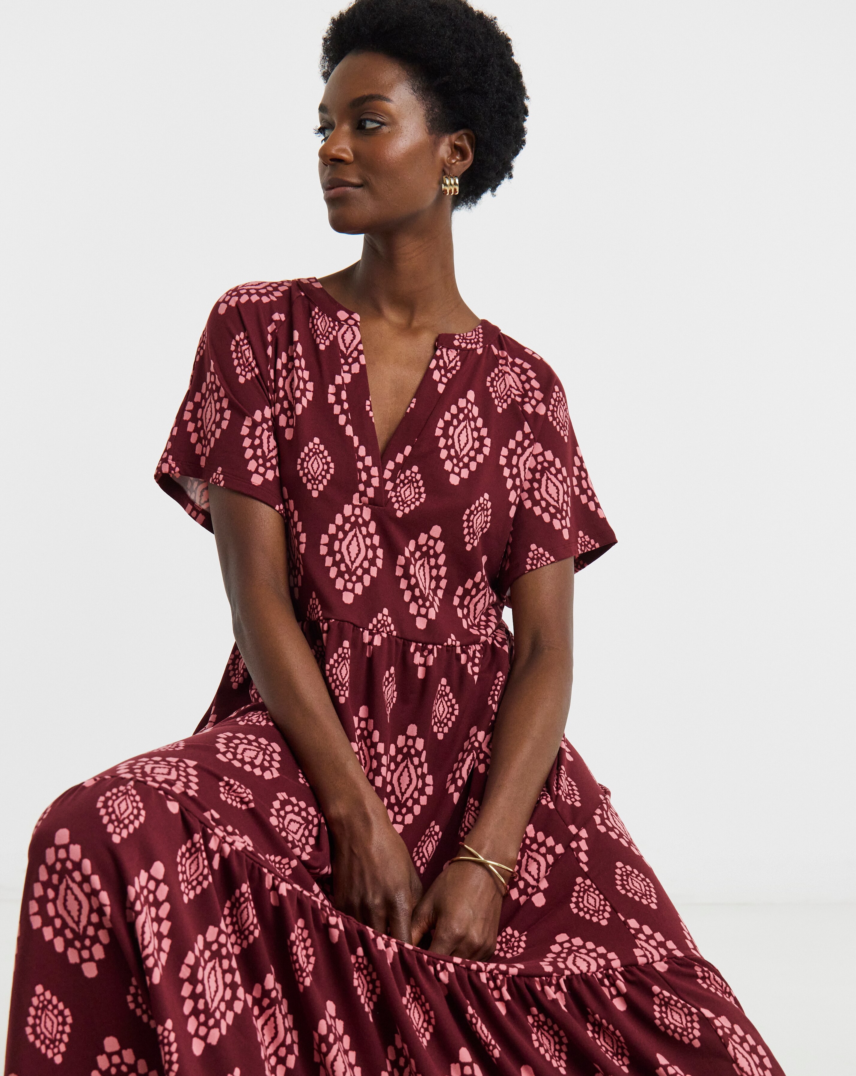 Soft Touch Notch Neck Maxi Dress