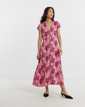 Cap Sleeve Button Through Tea Dress