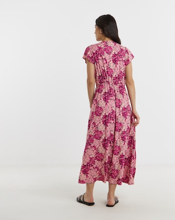 Cap Sleeve Button Through Tea Dress