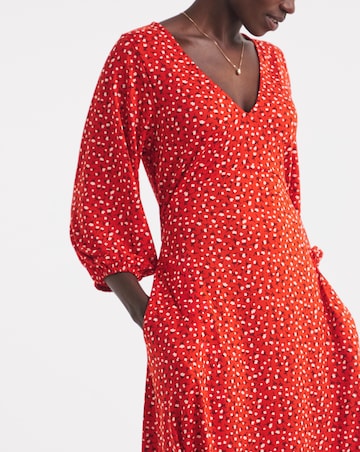 Puff Sleeve Soft Touch Jersey Dress