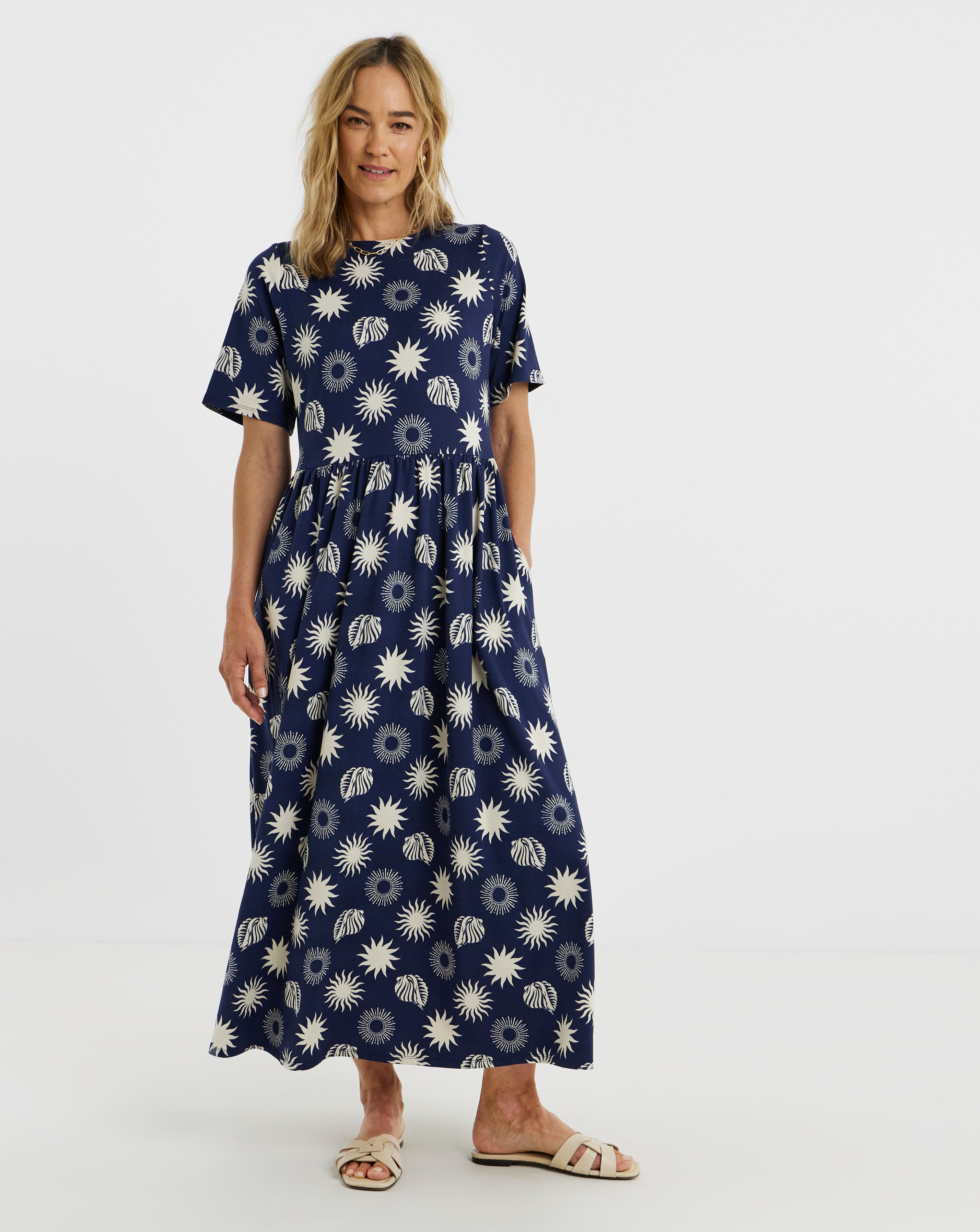 Soft Touch Half Sleeve Smock Dress