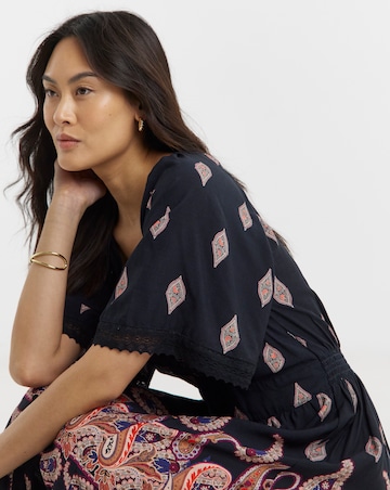 Border Print Prairie Dress