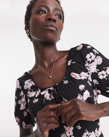 Cap Sleeve Milkmaid Midi Dress