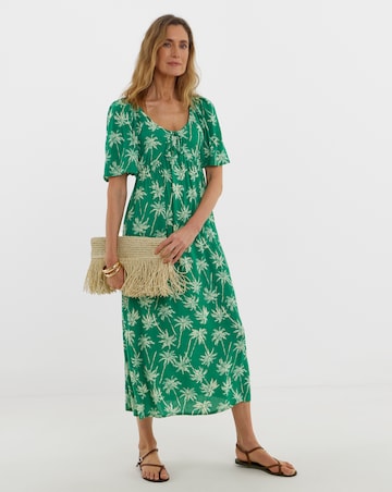 Crinkle Tie Front Dress