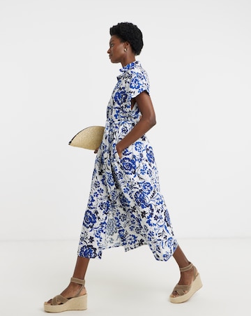 Printed Broderie Shirt Dress