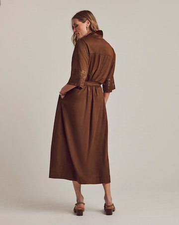 Anthology Faux Suede Cutwork Shirt Dress