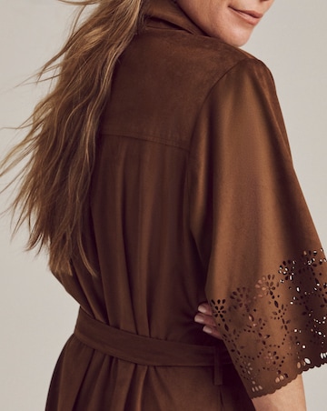 Anthology Faux Suede Cutwork Shirt Dress