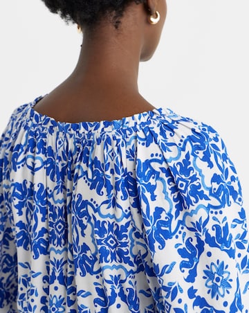 Border Print Tiered Maxi Dress