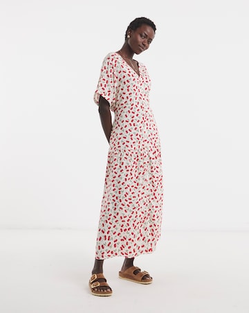 Drop Waist Button Through Dress