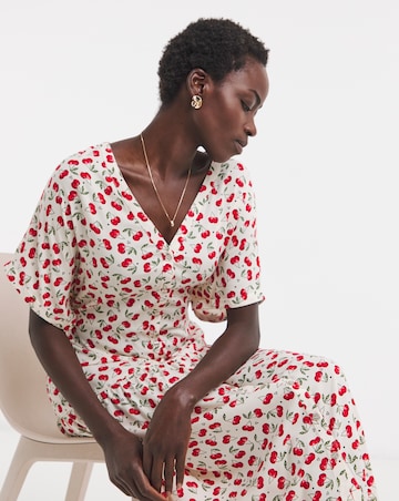 Drop Waist Button Through Dress