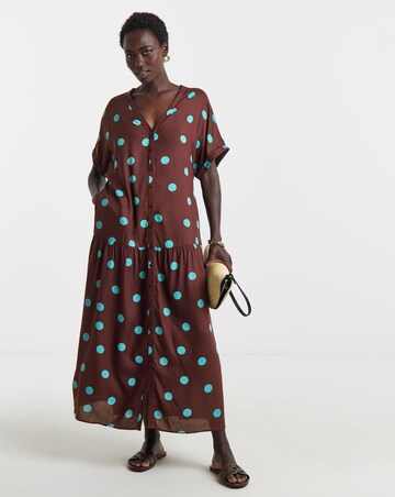 Drop Waist Button Through Dress