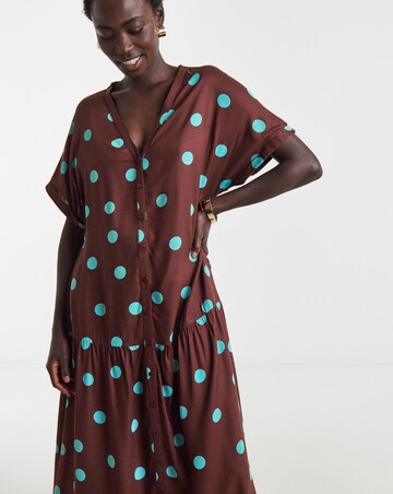 Drop Waist Button Through Dress