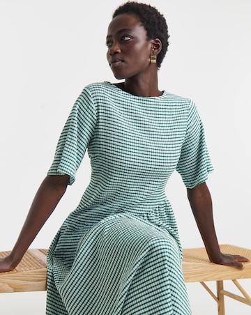 Gingham Asym Drop Waist Maxi Dress