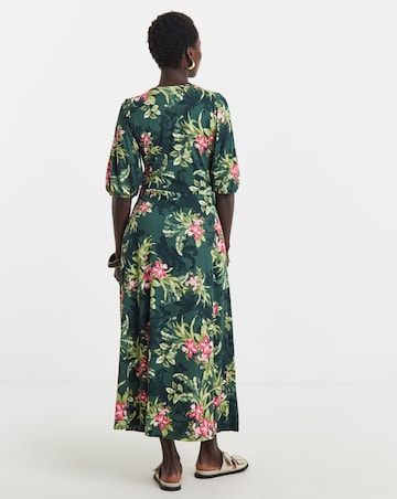 Puff Sleeve Soft Touch Jersey Dress