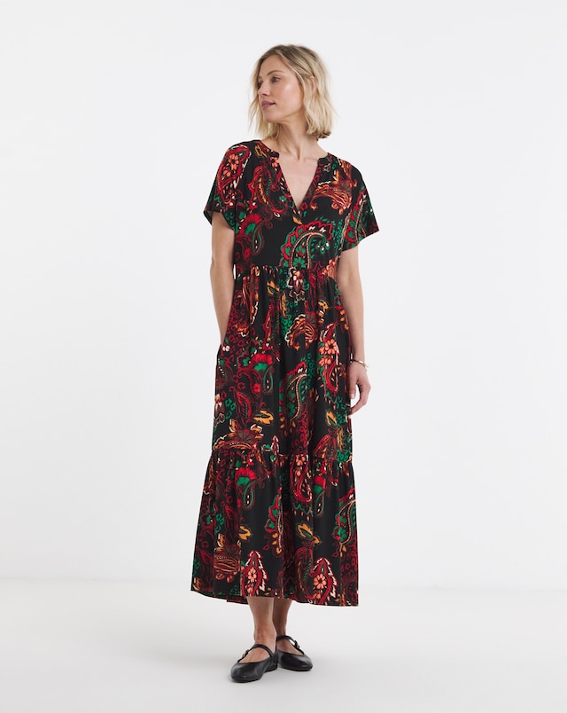 Soft Touch Notch Neck Maxi Dress