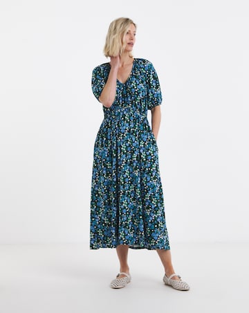 Soft Touch Waisted Midi Tea Dress