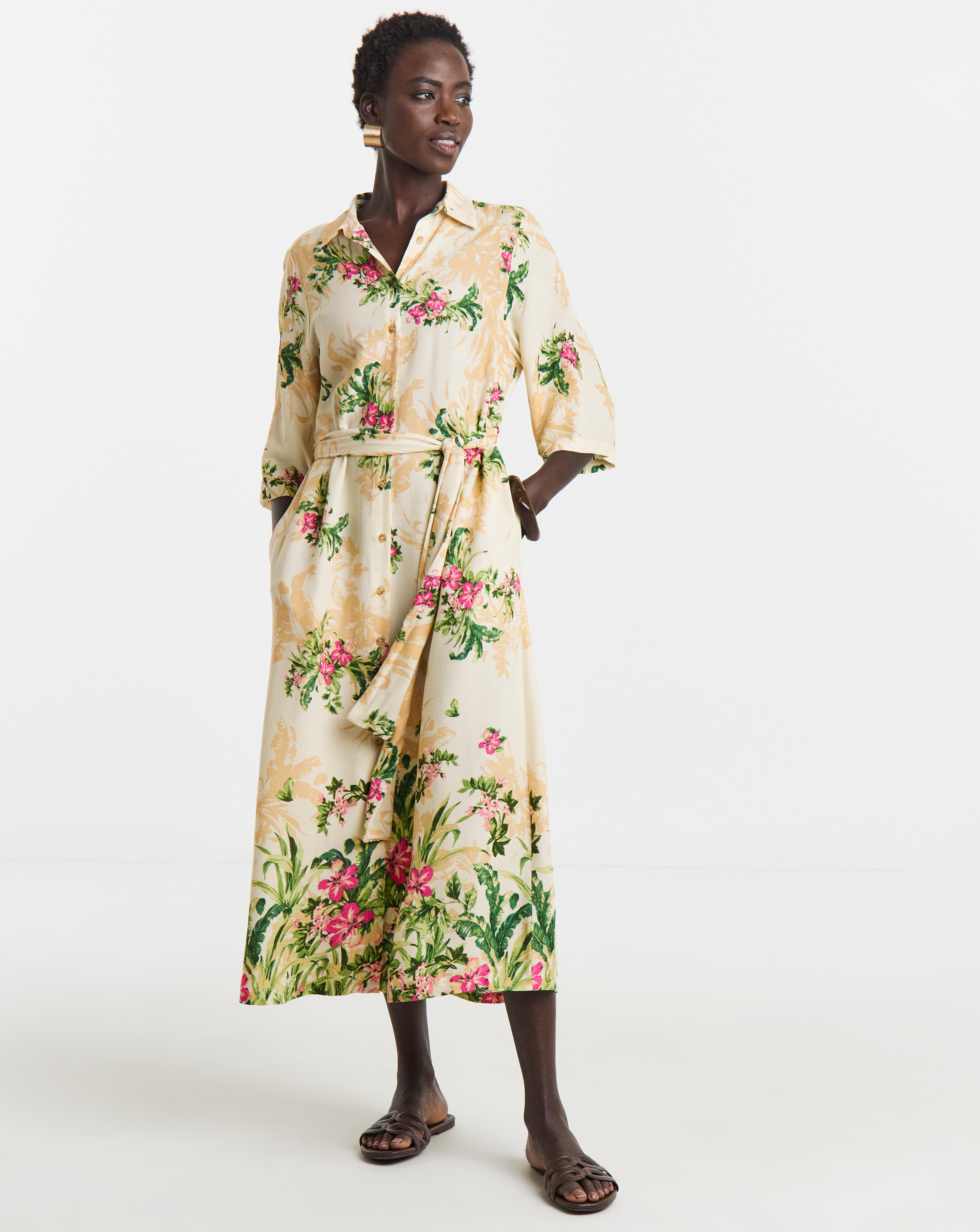 New In - Belted Shirt Dress