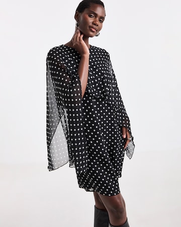 Cape Detail Shift Dress